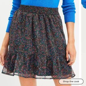 5 for $45 NWT Loft Shimmer Paisley Tiered Skirt Women Size L